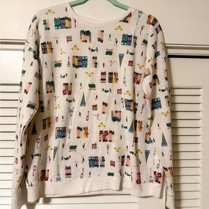 LC Lauren Conrad Holiday Paris Village 2 piece Pajama Set